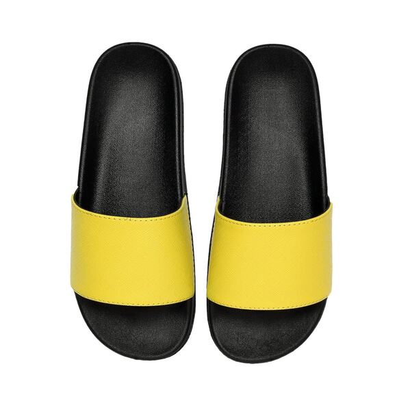 Minimalist Vegan Saffiano Leather Comfort Slides | Japanese Streetwear Sandals